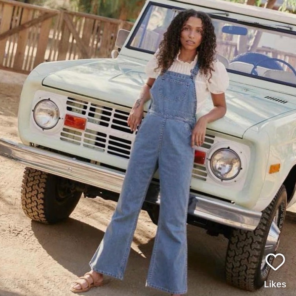 Christy Dawn Billy Overalls Moonwash Denim Size 25